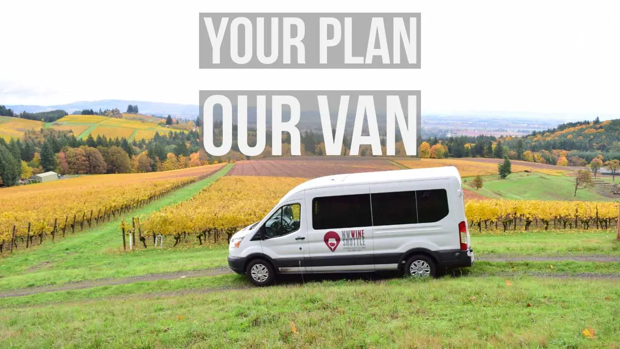 NW Wine Shuttle Van in a Vineyard